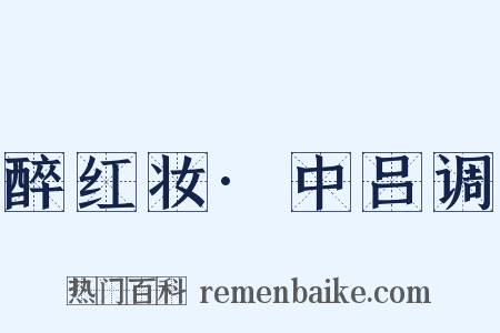 醉红妆·中吕调是什么意思的图片